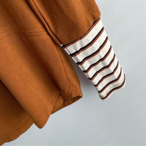 🆕 The Nines ginger and spice striped cowl neck top long sleeve NWT size small - Picture 6 of 9